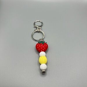 Strawberry Charm Keychain for Kids - Handmade #K0277C